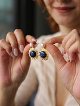 Pearl & Saphire Boucles d'oreilles